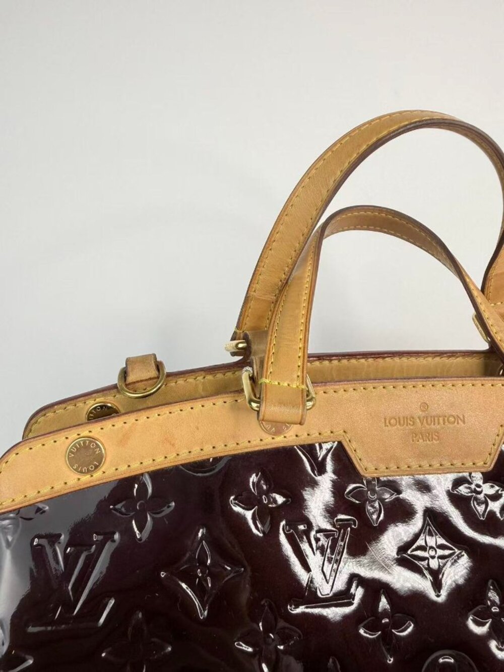 Louis Vuitton Brea MM Monogram Vernis Patent Leather Satchel Bag - Picture 9 of 12